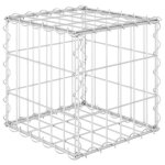 Vidaxl lit sur�lev� cube � gabion jardini�re sur�lev�e de fleurs plantes panier � pierres jardin terrasse ...