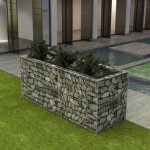 Vidaxl lit sur�lev� � gabion acier 270x90x100 cm jardini�re pot de fleur 142554