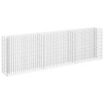 Vidaxl lit sur�lev� � gabion acier galvanis� 270x30x90 cm