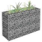 Vidaxl lit sur�lev� � gabion acier galvanis� 90x30x60 cm