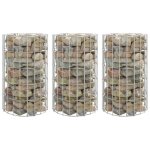 Vidaxl 3 lit surlev  gabion circulaire panier de gabion jardinire de jardin bac plantes terrasse ...
