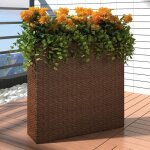 Vidaxl lit surlev de jardin avec 4 pots rsine tresse marron