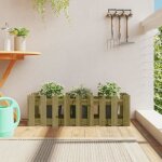 Vidaxl lit sur�lev� de jardin design de cl�ture bois de pin impr�gn� 832476