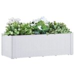 Vidaxl lit surlev de jardin et systme darrosage blanc 100x43x33 cm