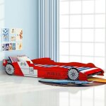 Lit voiture de course pour enfants - vidaxl - 90 x 200 cm - rouge - construction solide