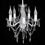 Vidaxl lustre en cristal transparent lampe plafonnier luminaire salon chambre 240309