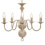 Vidaxl lustre antique 5 ampoules lampe suspendue eclairage luminaire chandelier de plafond salon salle ...