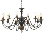 Vidaxl lustre antique 12 ampoules plafonnier lampe suspendue luminaire eclairage intrieur salon salle ...