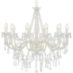 Vidaxl lustre avec perles lampe suspendue plafonnier luminaire eclairage int�rieur salon salle de s�jour ...