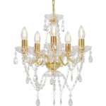 Vidaxl lustre avec perles de cristal rond lampe suspendue plafonnier luminaire eclairage intrieur salon ...