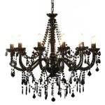 Vidaxl lustre avec perles lampe suspendue plafonnier luminaire eclairage intrieur salon salle de sjour ...