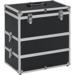 Vidaxl mallette � maquillage 37x24x40 cm noir aluminium