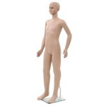 Mannequin enfant - vidaxl - 140 cm - corps complet - base en verre - beige