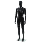 Vidaxl mannequin homme corps complet base verre noir brillant 185 cm