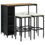 Vidaxl meuble de bar de jardin 5 pcs et coussins salon de jardin ensemble de salle  manger mobilier ...