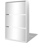 Vidaxl meuble  chaussures 3 tagres 63 x 17 x 1025 cm miroir blanc