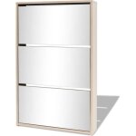 Vidaxl meuble  chaussures 3 tagres miroir 63 x 17 x 1025 cm chne