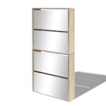 Vidaxl meuble  chaussures 4 tagres avec miroir 63x17x134 cm chne