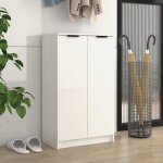 Vidaxl meuble chaussures blanc brillant 59x35x100 cm bois dingénierie 811445 Vidaxl meuble chaussures blanc brillant 59x35x100 cm bois dingénierie 811445