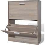 Vidaxl meuble � chaussures en bois avec 2 compartiments aspect ch�ne