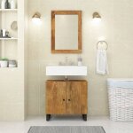 Vidaxl meuble dvier armoire de lavabo avec 2 compartiments et pieds meuble sous lavabo avec rangement ...