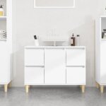 Vidaxl meuble dvier blanc 80x33x60 cm bois dingnierie 821268