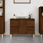 Vidaxl meuble d�vier ch�ne marron 80x33x60 cm bois ding�nierie 821275