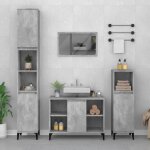 Vidaxl meuble dvier gris bton 80x33x60 cm bois dingnierie 821296