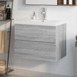 Vidaxl meuble lavabo avec bassin intgr armoire sous lavabo meuble de rangement de salle de bain maison ...