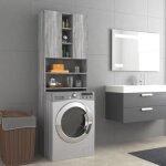 Vidaxl meuble pour machine � laver sonoma gris 64x255x190 cm 815958