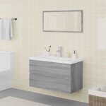 Vidaxl meubles de salle de bain meuble sous �vier miroir armoire de lavabo armoire de rangement int�rieur ...