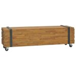 Vidaxl meuble tv 110x30x325 cm bois de teck massif