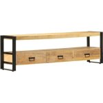 Vidaxl meuble tv 150x30x45 cm bois solide de manguier