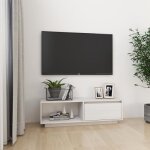 Vidaxl meuble tv blanc 110x30x335 cm bois de pin massif