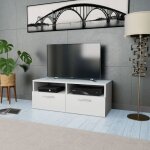 Vidaxl meuble tv bois d?ingnierie 95x35x36 cm blanc 244867