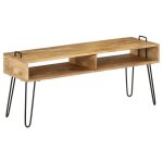 Vidaxl meuble tv bois de manguier massif 110 x 35 x 45 cm