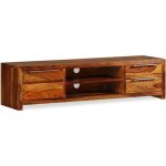 Vidaxl bois massif de sesham meuble tv armoire basse divertissement salon 243945