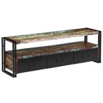 Vidaxl meuble tv bois de rcupration massif 120 x 30 x 40 cm