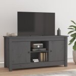 Vidaxl meuble tv gris 103x365x52 cm bois de pin massif 814586