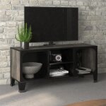 Vidaxl meuble tv gris 105x36x47 cm mtal et mdf