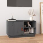 Vidaxl meuble tv gris 70x34x40 cm bois de pin massif 818237