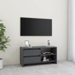Vidaxl meuble tv gris 80x31x39 cm bois de pin massif