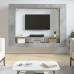 Vidaxl meuble tv meuble de t�l�vision suspendu avec �tag�re lat�rales meuble multim�dia mural avec rangement ...