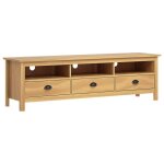 Vidaxl meuble tv hill range marron miel 158x40x47cm bois de pin solide