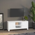 Vidaxl meuble tv industriel blanc 105 x 35 x 42 cm métal Vidaxl meuble tv industriel blanc 105 x 35 x 42 cm métal