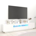 Vidaxl meuble tv avec lumires led armoire de tlvision avec rangement meuble tl de salon salle de ...
