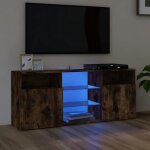 Vidaxl meuble tv avec lumières led chêne fumé 120x30x50 cm meuble tv meuble hifi centre de divertissement ... Vidaxl meuble tv avec lumières led chêne fumé 120x30x50 cm meuble tv meuble hifi centre de divertissement ...