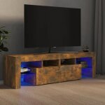 Vidaxl meuble tv avec lumières led chêne fumé 140x365x40 cm support tv armoire média armoire hifi unité ... Vidaxl meuble tv avec lumières led chêne fumé 140x365x40 cm support tv armoire média armoire hifi unité ...