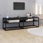 Vidaxl meuble tv marbre noir 140 × 40 × 40. 5 cm verre trempé Vidaxl meuble tv marbre noir 140 × 40 × 40. 5 cm verre trempé