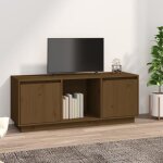 Vidaxl meuble tv marron miel 1105x35x44 cm bois de pin massif 814342